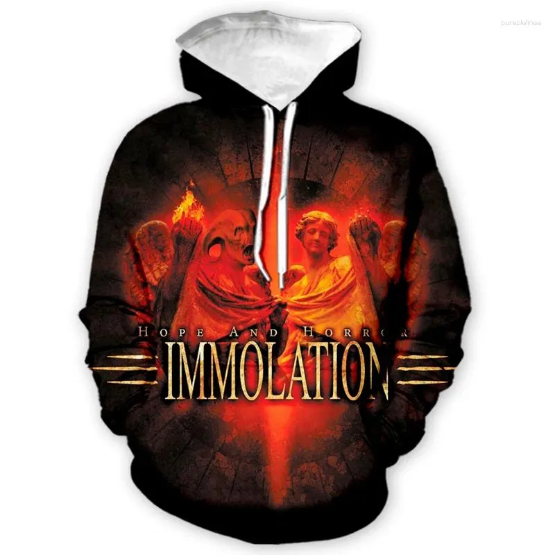 Herrtröjor Immolation Hoodie 3D Tryck huvtröjor Män/kvinnor Sweatshirt unisex streetwear pullover casual tracksuits