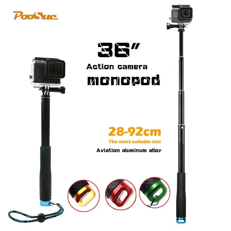 Monopiedi Diving travel 36 "Estensibile Action Camera Selfie Stick Monopiede per GoPro Hero 7 6 5 4Session Sjcam Yi 4k /Autodifesa selvaggia