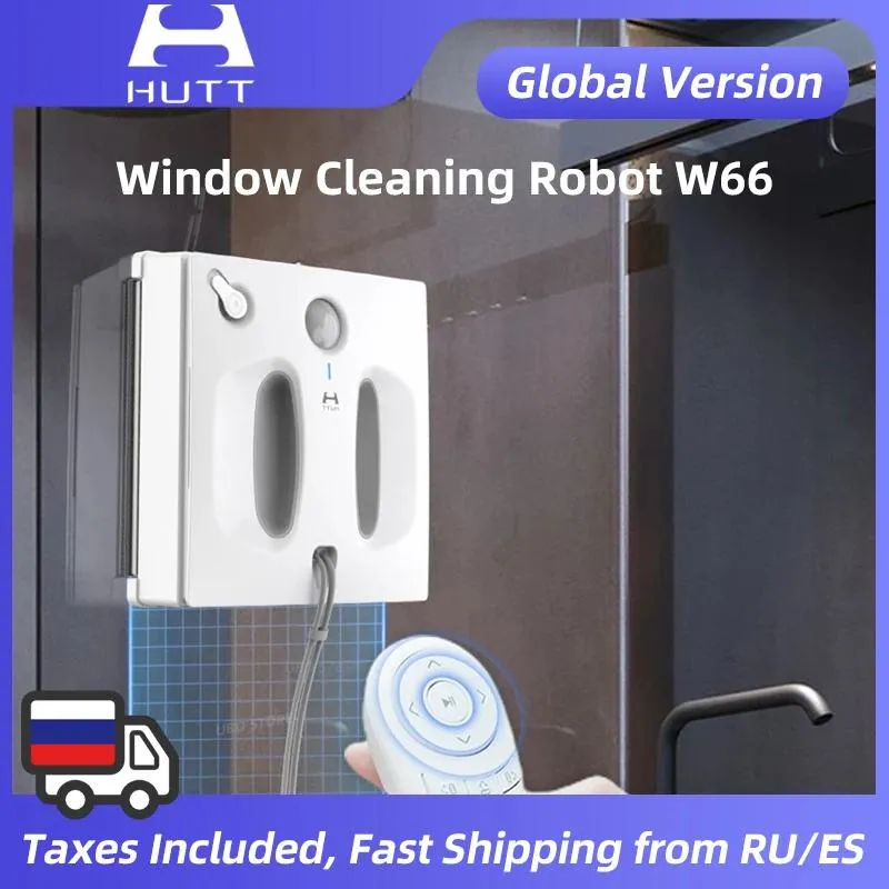 Rengörare Hutt W66 Electric Window Cleaning Robot Water Spray Intelligent Glass Tvättrengörare Smart Windows For Home