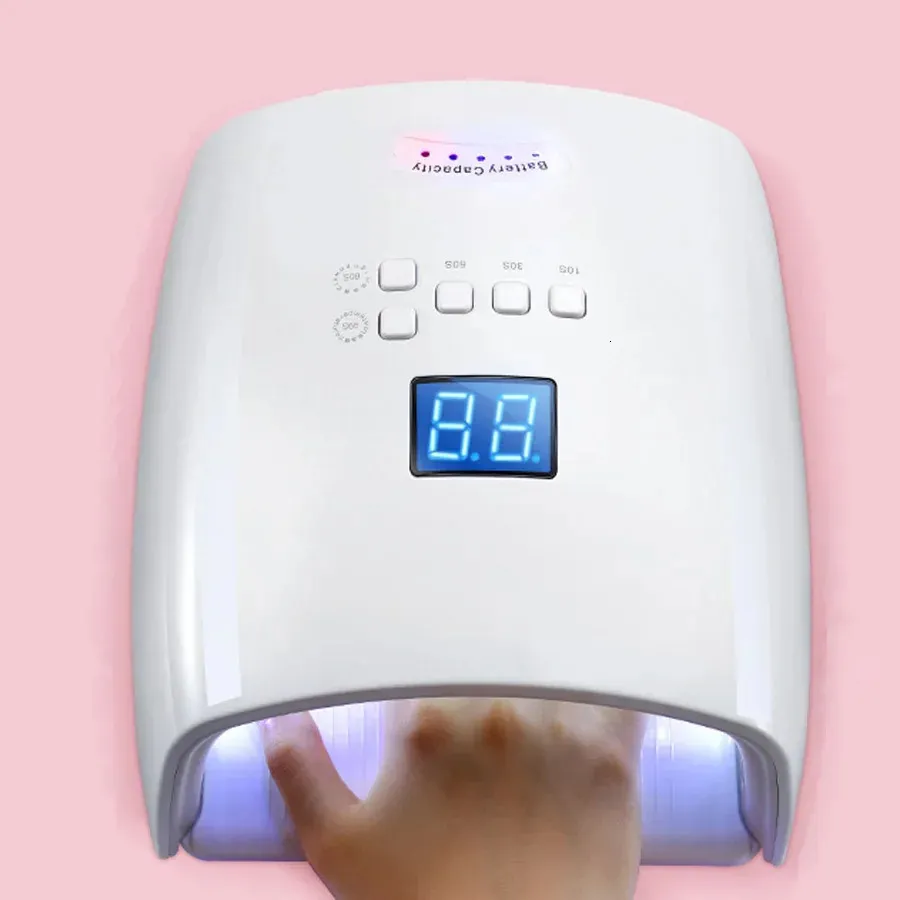 Batterie intégrée Rechargeable Nail UV lampe 66W Sécheur polonais en gel sans fil S10 Pédicure Manucure LEDless sans fil 240111