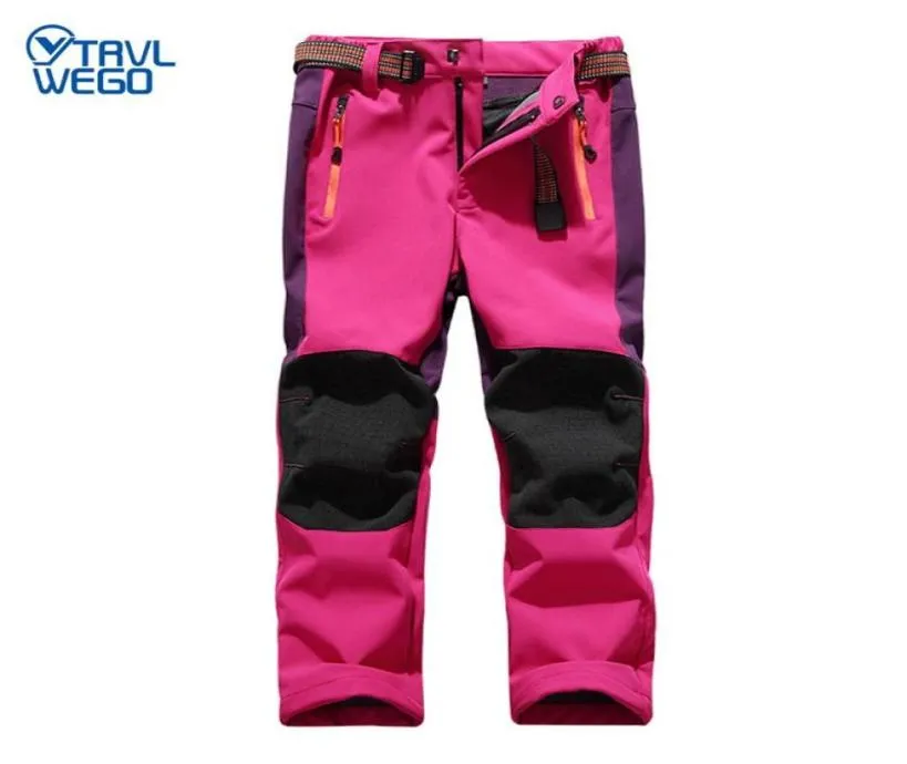 Pantalon de Ski TRVLWEGO Ski randonnée Camping enfant imperméable respirant hiver polaire coque souple épaisse neige enfants pantalon 7782784