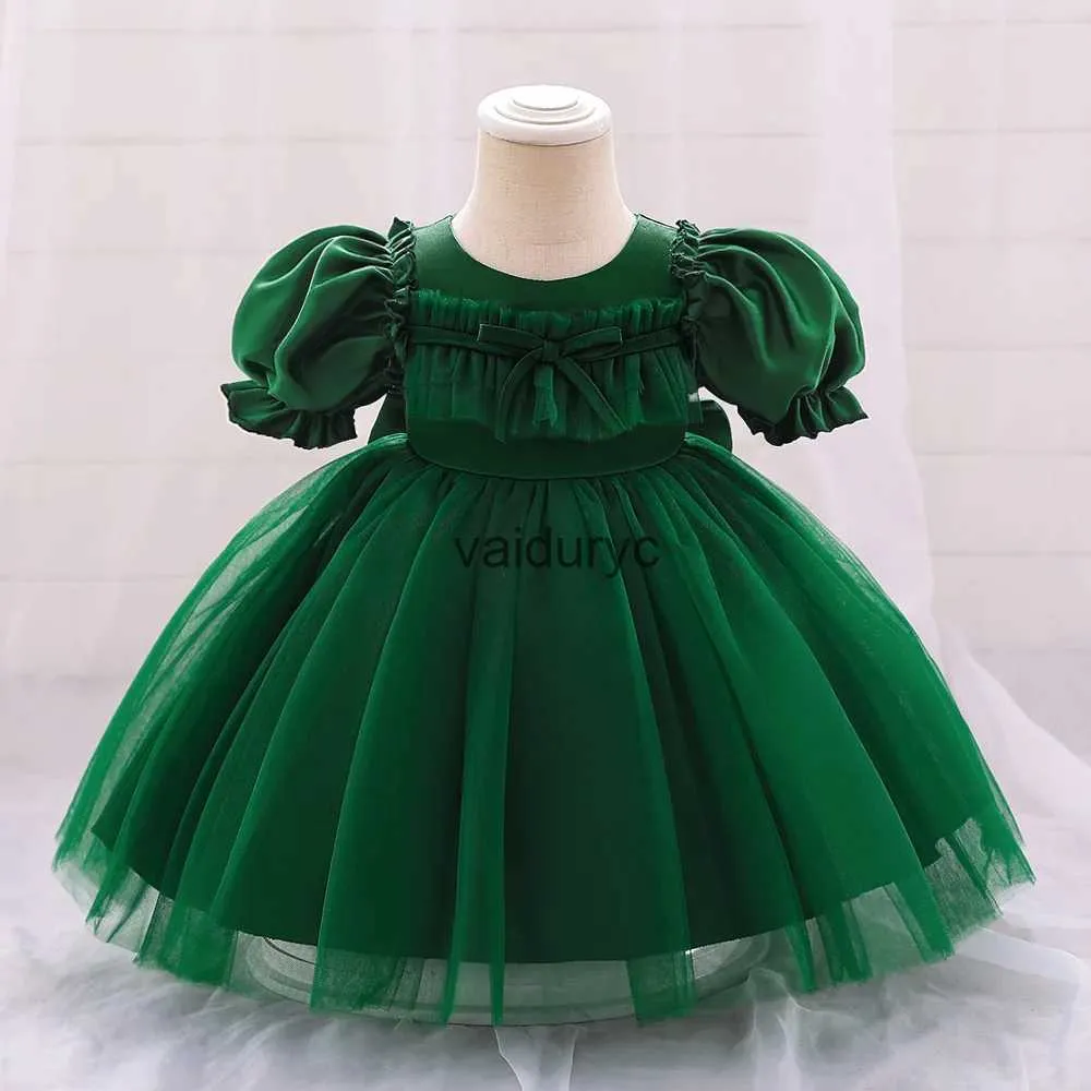 Robes de fille robe de bébé de Noël vert pour filles 1er anniversaire robe de soirée bébé bébé fille tulle baptême de fête princesse robes 0-2y h240508