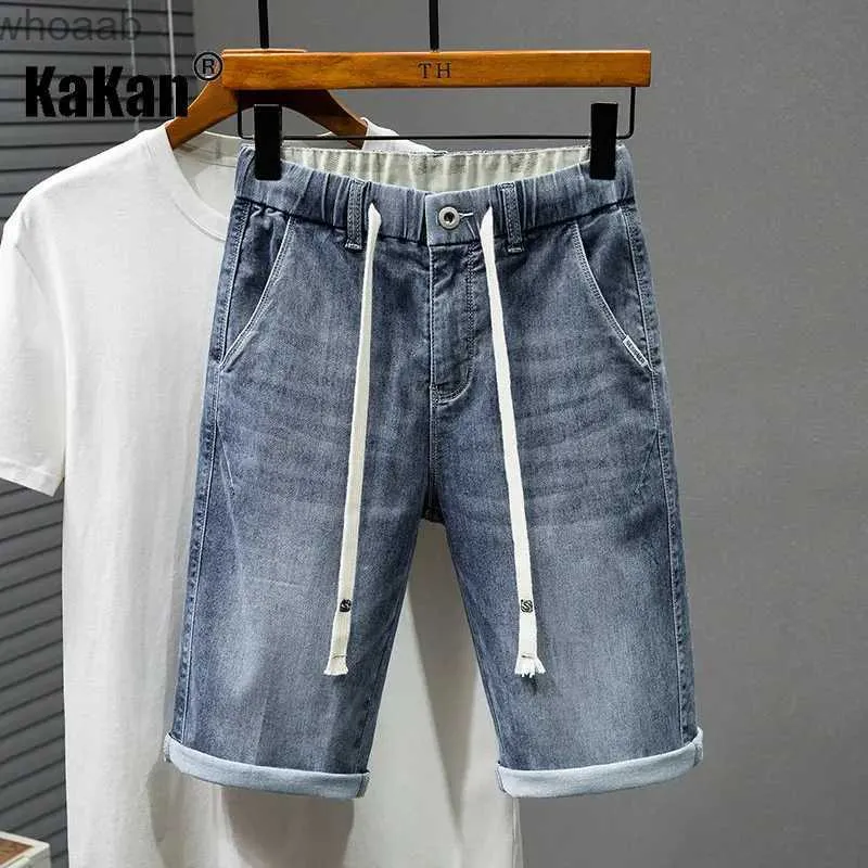 Men's Shorts Kakan European and American Simple Blue Loose Split Straight Denim Shorts New Summer Junior Denim Shorts Men's K023-860 YQ240111