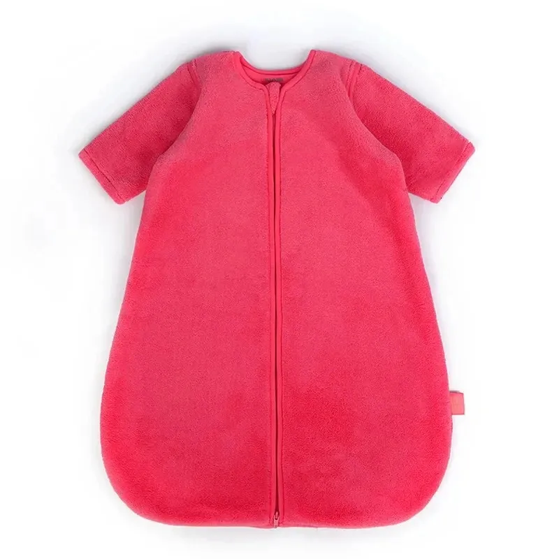 Coral Velvet Baby Sleeping Bag avtagbar ärm Sleepsack för barn Vinter Varma baby Sleep Sacks Anti Kick Quilt Born Swaddle 240111