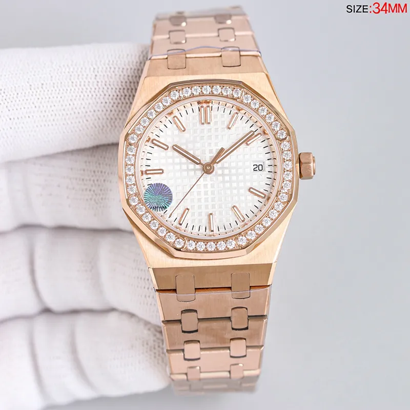 Ladies Watch Automatic Mechanical Movement Designer Watches 34mm armband rostfritt stål 904L Bracele Sapphire Wristwatch Fashion Wristband Montre de Luxe
