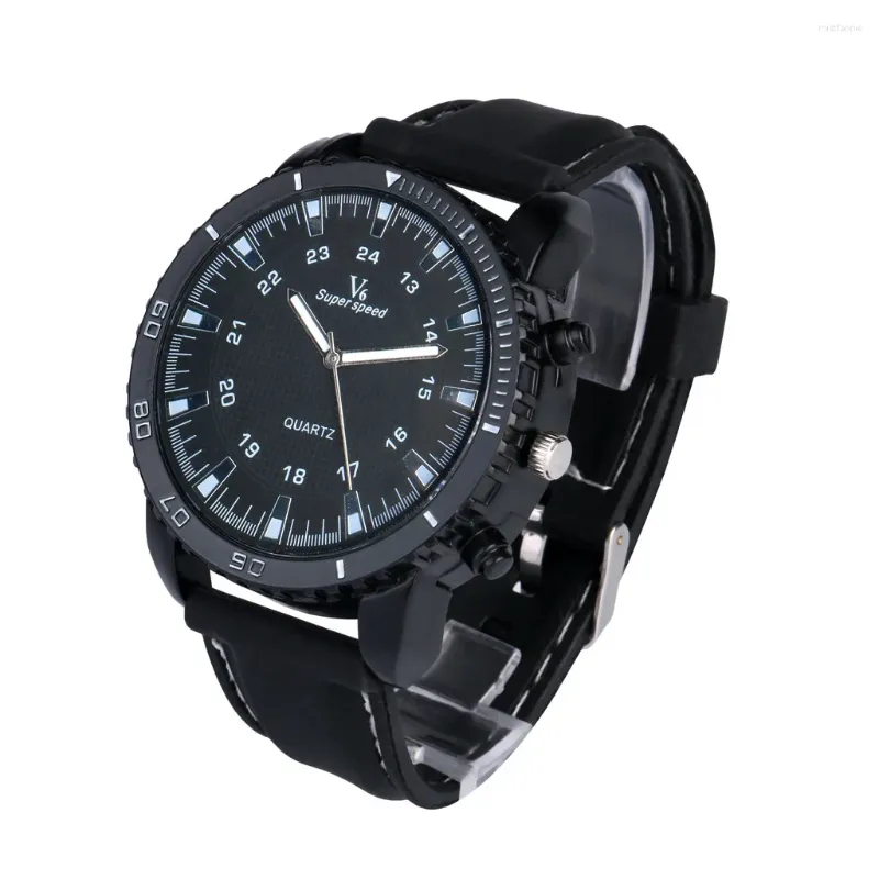 Zegarek 24 -godzinny luksusowy luksusowy kwarcowy kwarcowy zegarek wodoodporna silikonowa bransoletka v6 dla kobiet relogios