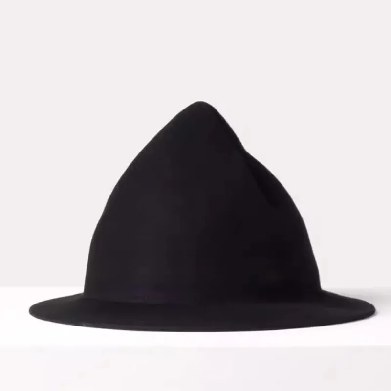 Geniş Memul Şapkalar Kadın Kapakları şapkalar lüks saf yün sonbahar/kışlık yünlü sivri kalp üst şapka