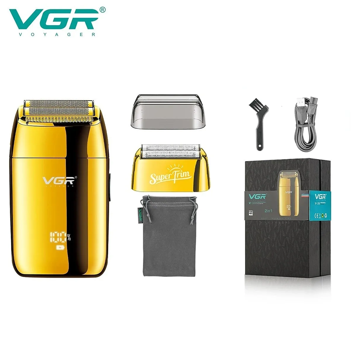 VGR rasoir professionnel rasoir électrique alternatif Machine à raser Portable tondeuse à barbe Mini pour hommes V399 240110