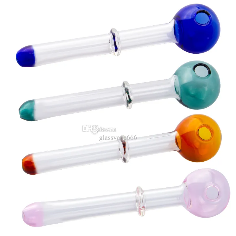 Glassvape666 Y023 Pipe à fumer environ 14 cm de longueur 30 mm OD bol tuyaux en verre à bouche colorée