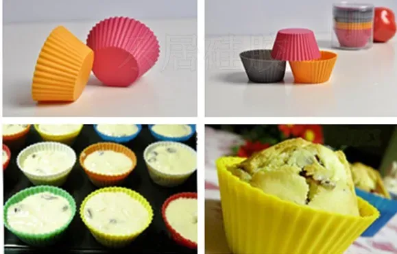 Round shape silicone jelly baking mold 7cm muffin cup cake cups cupcake