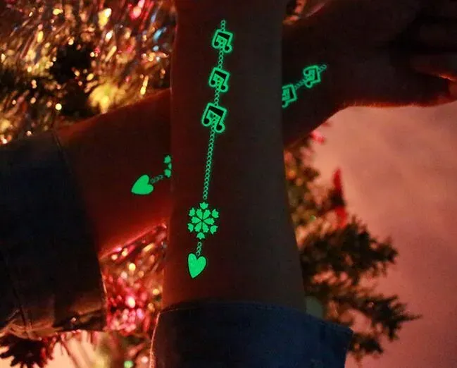 Party Decoration Luminous Temporary Tattoo Stickers Christmas Carnival Party New Year Decor Christmas Decoration XB1