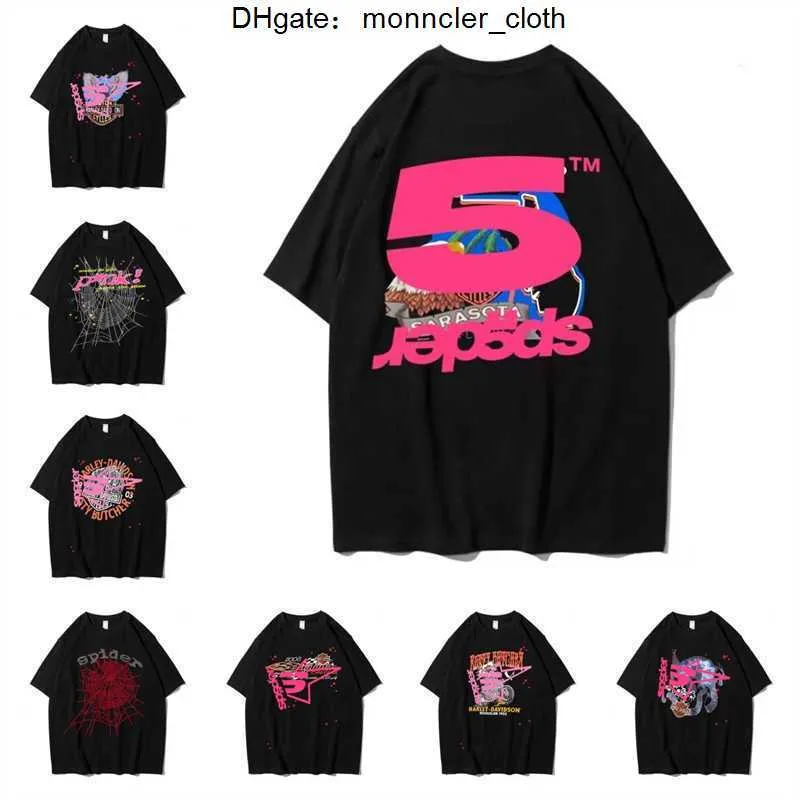 SP5der T-shirt pour hommes à manches courtes pour hommes et aux vêtements de broche de la rue pour femmes Hip Hop Mousage de qualité courte manche européenne Taille XS-XXL 104Z