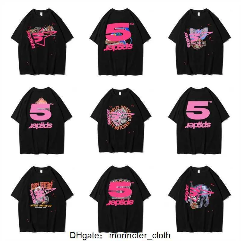 Мужская и женская футболка лучшего качества с пенообразным принтом и рисунком паутины, модные футболки, розовая футболка Young Thug Sp5der 555555, JRB8