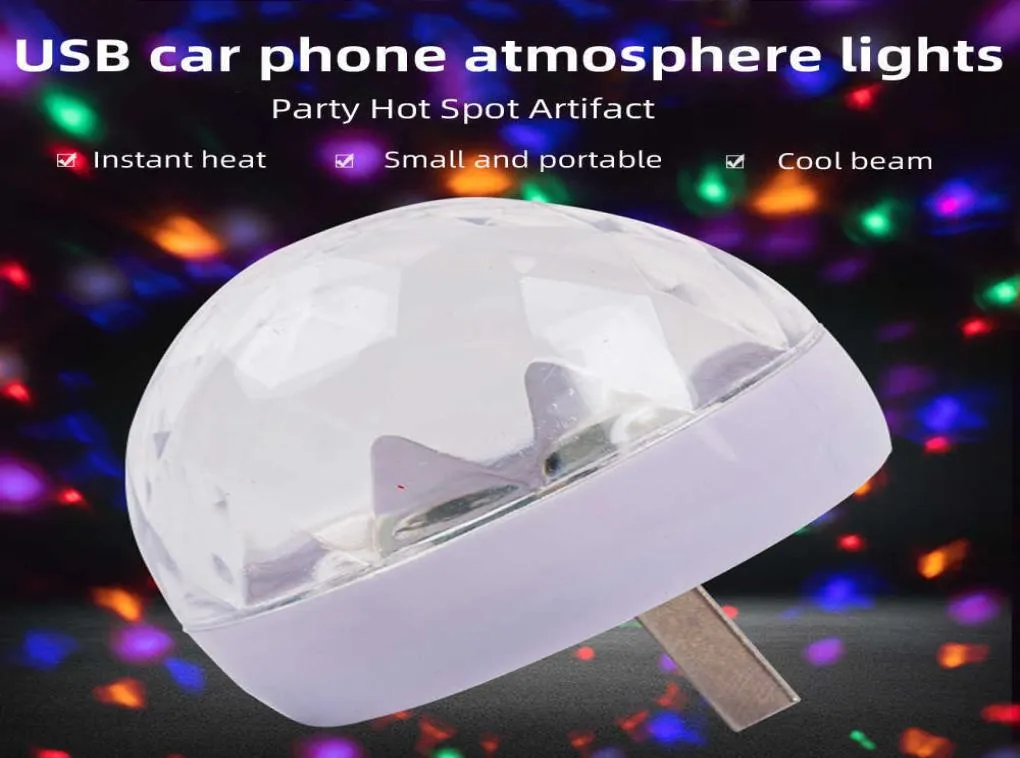 Lampe automatique de voiture USB lumière DJ RGB Mini musique colorée lumière sonore USBC pour Apple fête de vacances karaoké atmosphère lampe bienvenue Light7442487