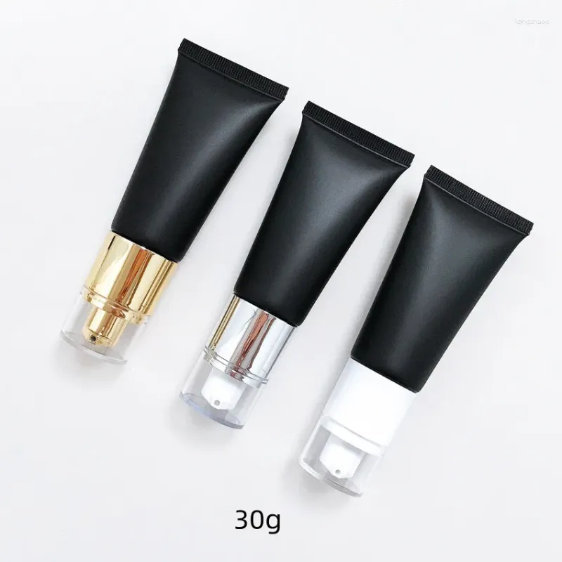 Vorratsflaschen 30 ml mattschwarze Kunststoffröhrchen für Nagellackentferner Korrigierende Make-up-Basis Gesichtsmaske Creme Squeeze-Flasche Kosmetik