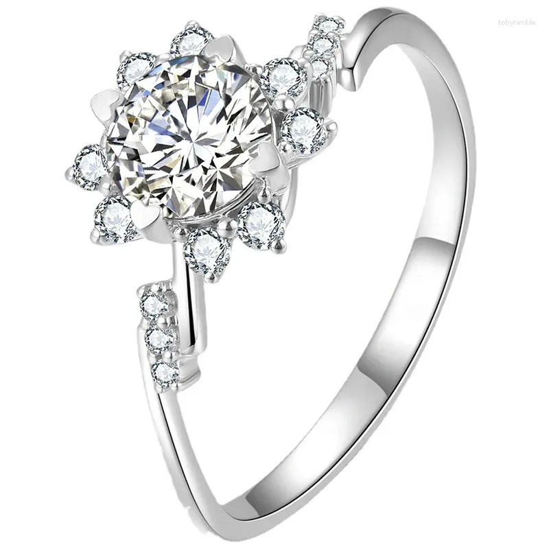 Cluster Rings Imitation Moissanite Ring 2 hjärtan och pilarna Midsummer Night's Dream Diamond Wedding