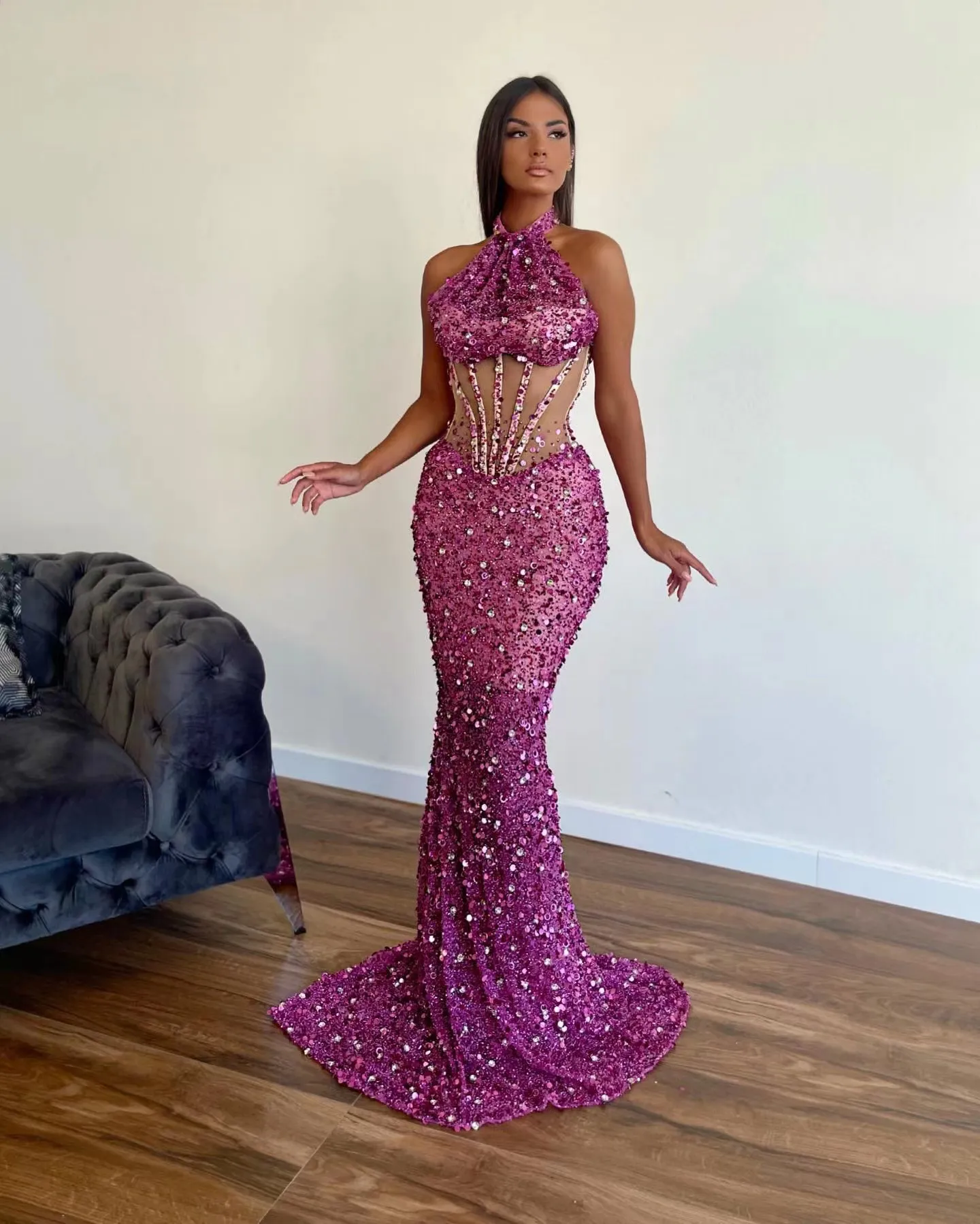 flowy long blue dress Deep V Neck Light Blue Elegant Red Ball Gown Prom Dress