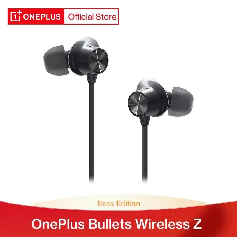 Earphones OnePlus Bullets Wireless Z Earphones Bass Edition Charge for 10 minutes Enjoy for 10 hours Bluetooth 5.0 IP55 Up to 20/17 hours