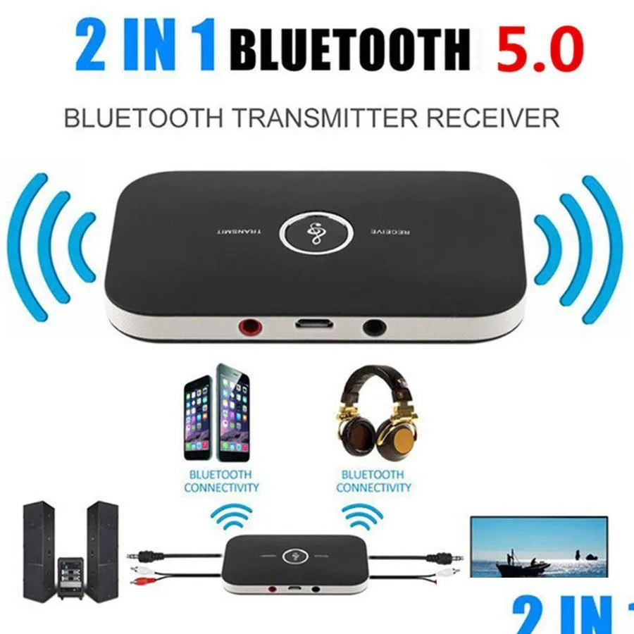 Ricevitori Trasmettitore Bluetooth senza fili Ricevitore Adattatore O da 3,5 mm per TV Auto Smartphone Laptop Pc Tablet Dvd Cd Cuffie Altoparlante M Dhypa