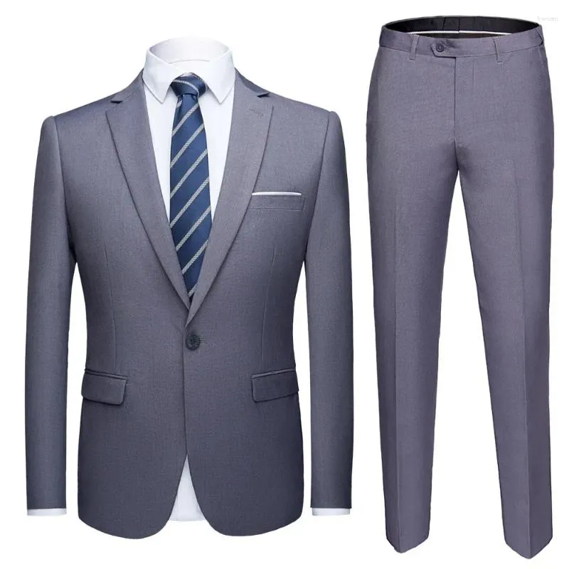 Abiti da uomo 2024 Primavera e autunno due pezzi slim fit comodo set di frac casual