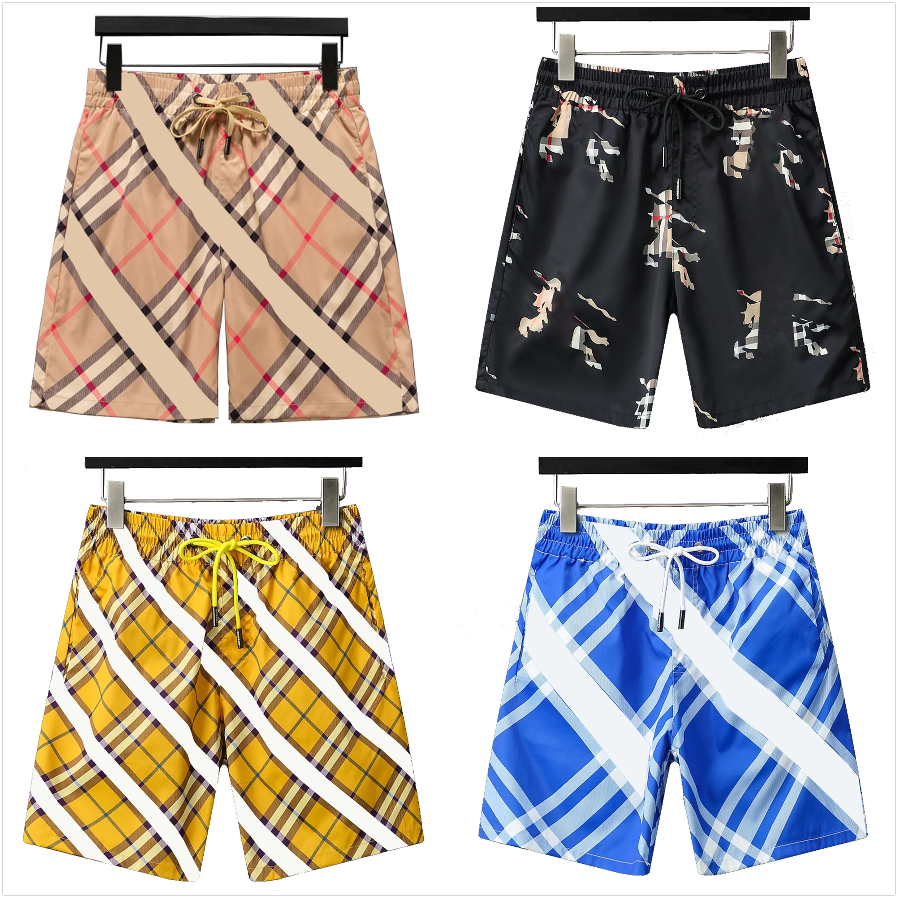 2024 neue Designer-Mode, klassische Plaid-Marke, verschiedene Stile, schnell trocknender Badeanzug, bedrucktes Brett, Strandhose, Herren-Badeshorts, 3XL, 2XL, 307