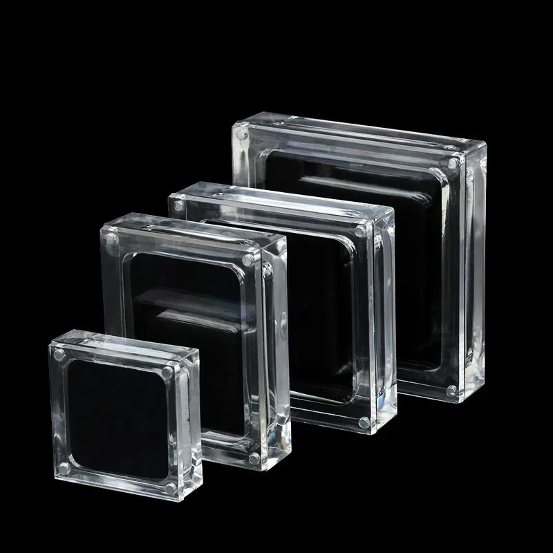 Boîte à pierres précieuses en acrylique, blanc et noir, vitrine de pierres précieuses, présentoir de diamants, support de rangement pour colliers, étui organisateur SN2341, 50 pièces