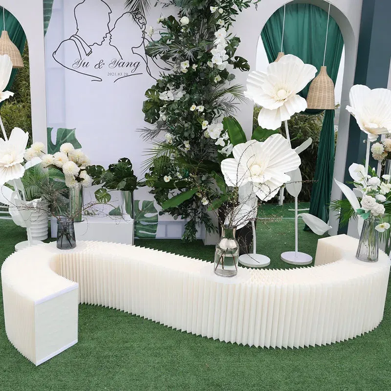 Wedding Decoration Paper Folding Dessert Table Stage Scene Layout Free Bending Deformation Cake Stand Shopwindow Display Props