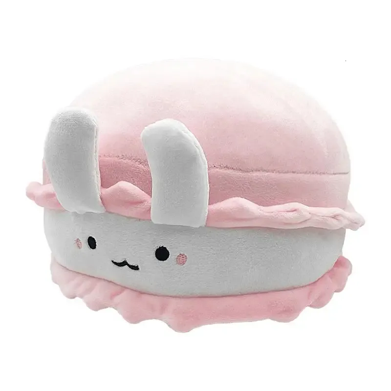 Stuffed Macaron Cookie Plush Toys Adorable Cookie Stuffed Toy 9.06in Rabbit Shape Cookie Plush Toy Soft Home Decor Cushion For 240111