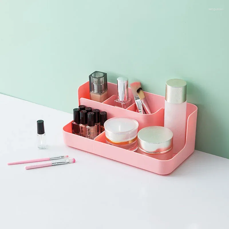 Opslagboxen Compacte make-up Stijlvolle desktoporganisator met compartimenten Beauty Essentials Tijdbesparende slanke opruim