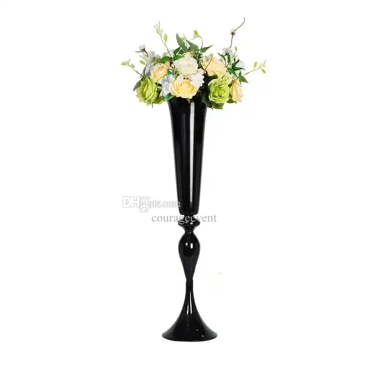 Od 70 cm do 100 cm wysokości) 13pcs) od 65 cm do 100 cm) ślub czarny metalowy świecznik czarny Candelabra Centerpieces