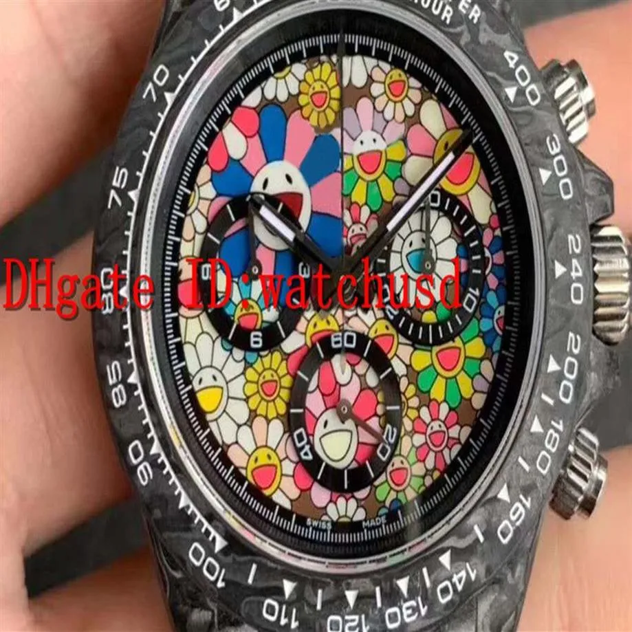 WW Factory 40mm Orologio da polso in fibra di carbonio Zaffiro Impermeabile Orologi sportivi luminosi Aerodyne Doppio fuso orario Svizzero 7750 Automatico Ch280n