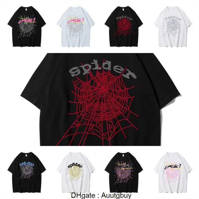 2024 Men T Shirt Pink Young Thug Sp5der 555555 mans Women Quality Foaming Printing Spider Web Pattern Tshirt Fashion Top Tees 6H0K