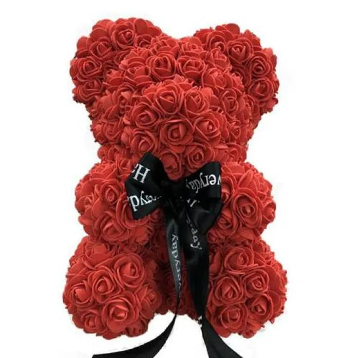 9quot Rose Bear Jabón Flor Teddy Boda Cumpleaños Día de San Valentín Regalo de boda creativo Favor de las niñas DEC4736636602