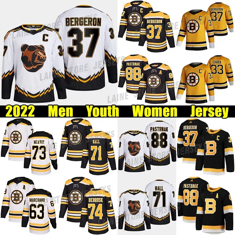 #37 Patrice Bergeron Reverse Retro hockey jersey #88 David Pastrnak Bruins#71 Taylor Hall Jake DeBrusk Charlie McAvoy Zdeno Chara Brad March