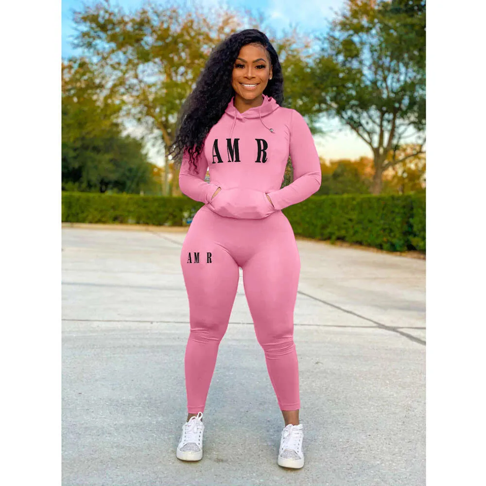 Spring Sports 2024 Womens Tracksuits Designer Hoodie Sweatpants تناسب قطعتين مطابقة S-XXL