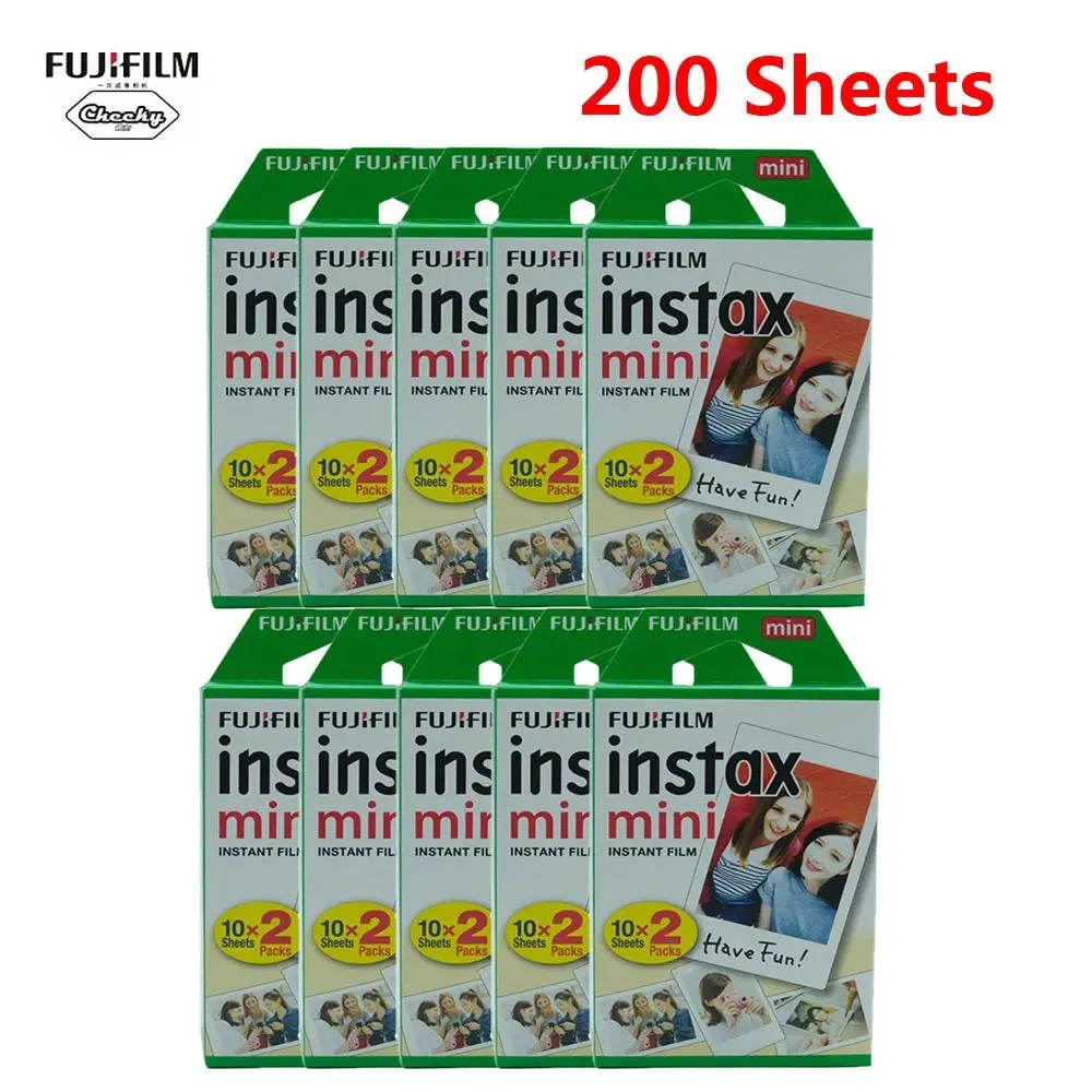 Anslutningar 10200 Sheets Fujifilm Instax Mini 9 Film White Photo Paper för Polaroid Camera Film Mini 8 9 11 7S 70 90 25 55 SP2 Instant Cam