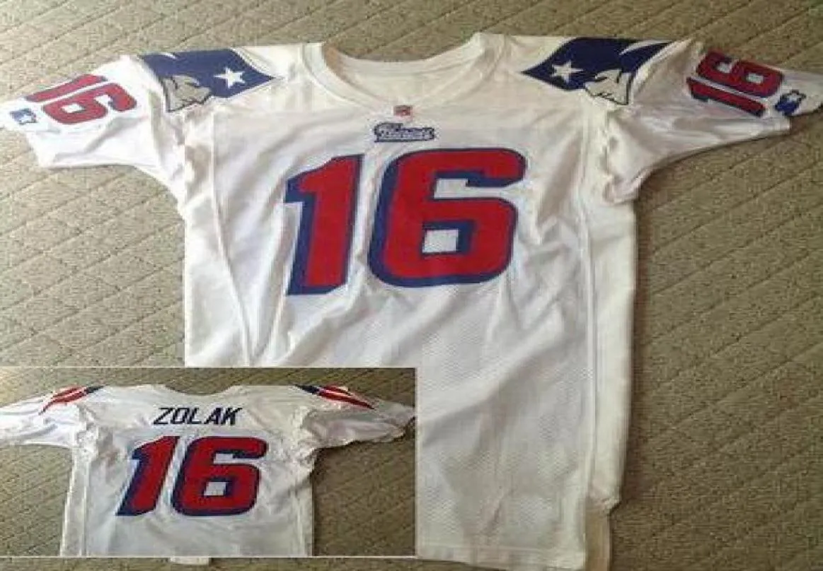 Aangepaste heren Scott Zolak 16 team uitgegeven 1990 White College Jersey maat sXXXL of aangepaste naam of nummer jersey2213574