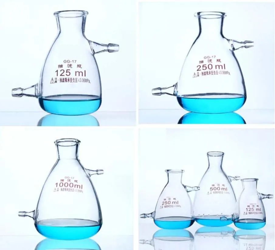 Lab Supplies Filter Bottle Upper Lower Mouth Filter Bottles Glass Buchne Flask med två rörsug9605641