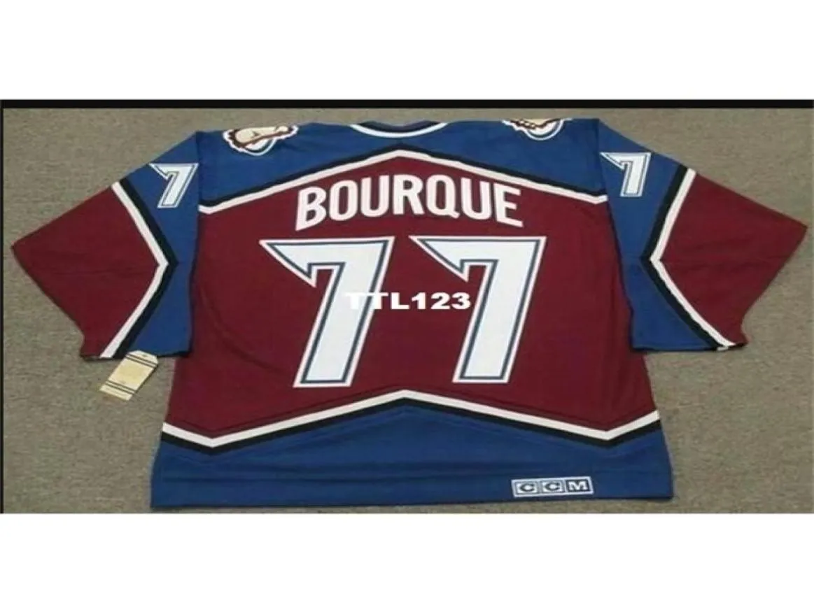 Real Men Real Full 자수 77 Raymond Bourque 2001 Hockey Jersey 또는 사용자 정의 이름 또는 숫자 하키 Jersey8251133