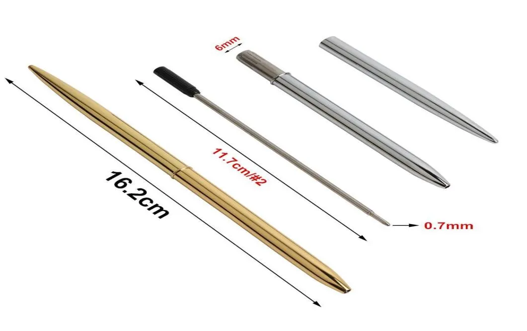 Stock Table Slim Metal Ballpoint Pen Vintage Gold Silver Ball Point Pen For for Business Writing Gifts Office School Supplies5768430