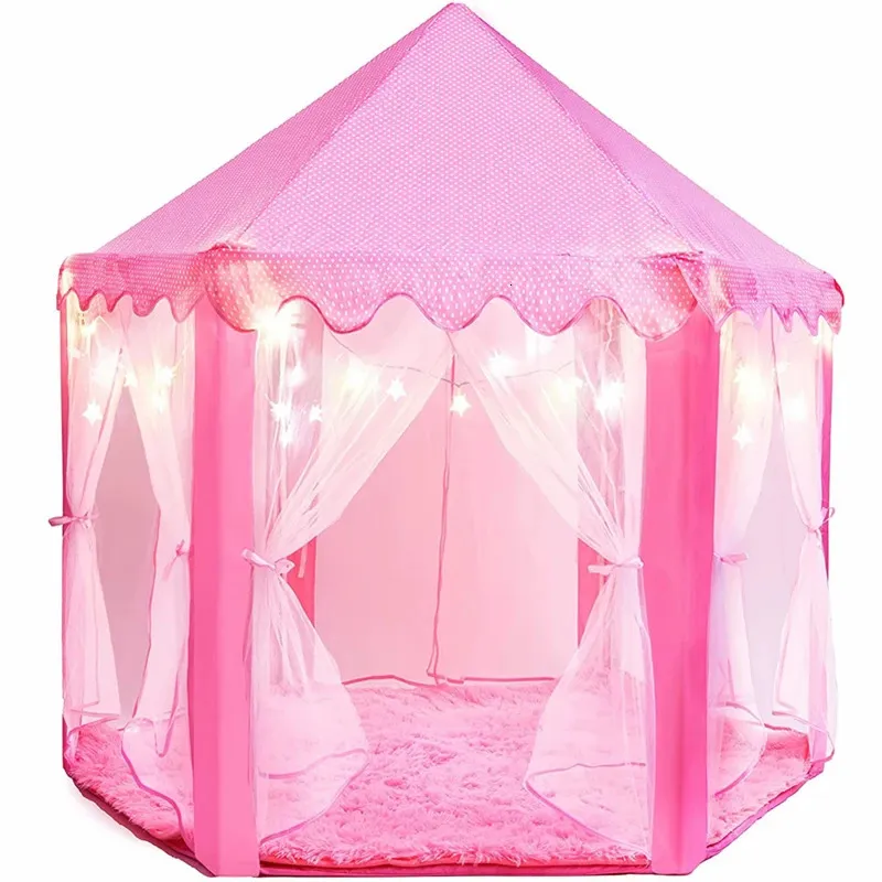 Crianças tenda brinquedo bola piscina menina princesa rosa castelo tendas pequenas playhouses para crianças portátil bebê ao ar livre jogar tenda bola pit 240110