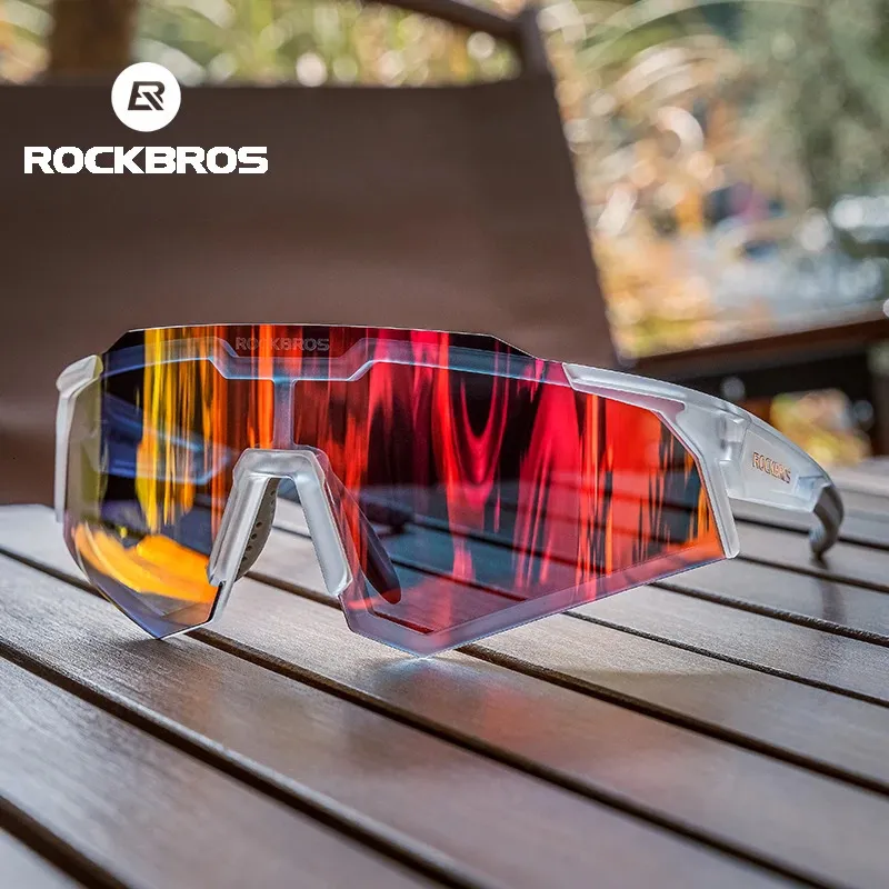 ROCKBROS Pochromic Cycling Glasses Polarized Adjustable Nose Support Myopia Frame Sports Sunglasses Men Women Eyewear Goggle 240111