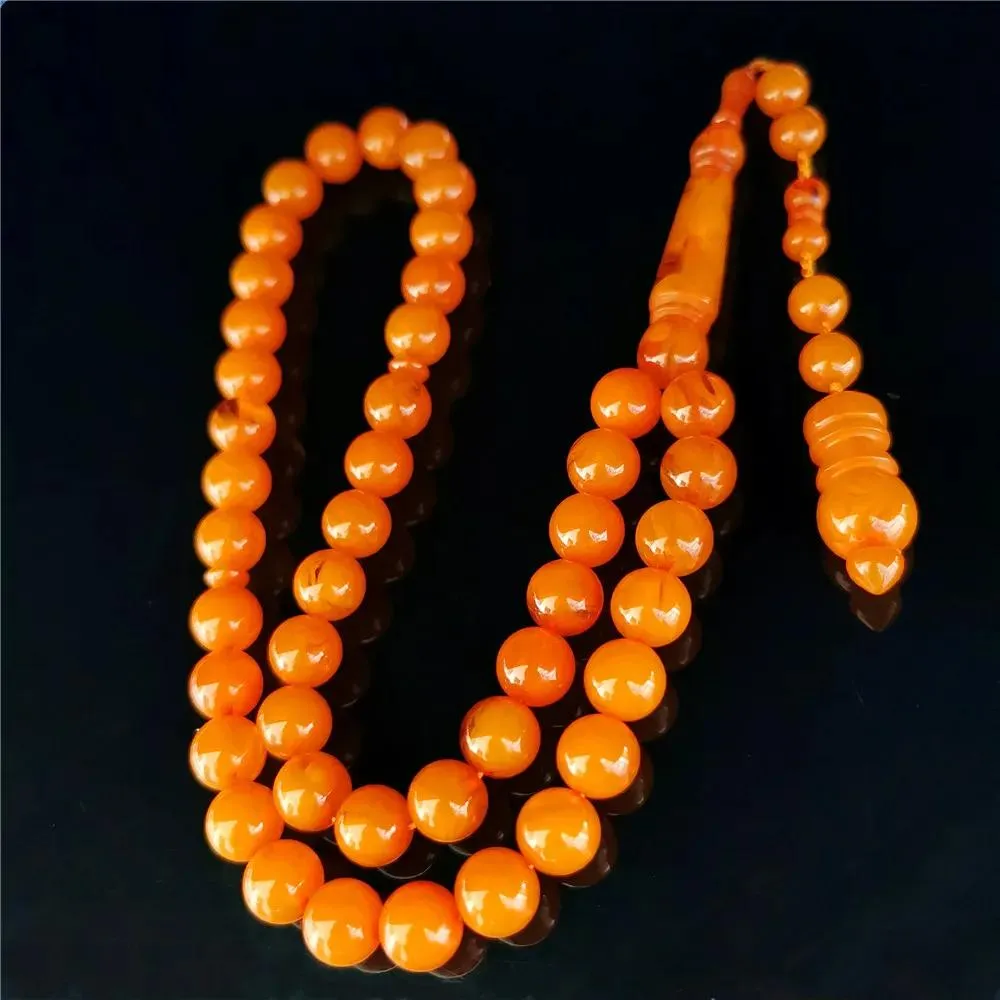 Bracelets Muslim Tasbih Prayer Tesbih Orange Resin Amber Misbaha Beaded Arabic jewelry misbaha sibha rosary bead
