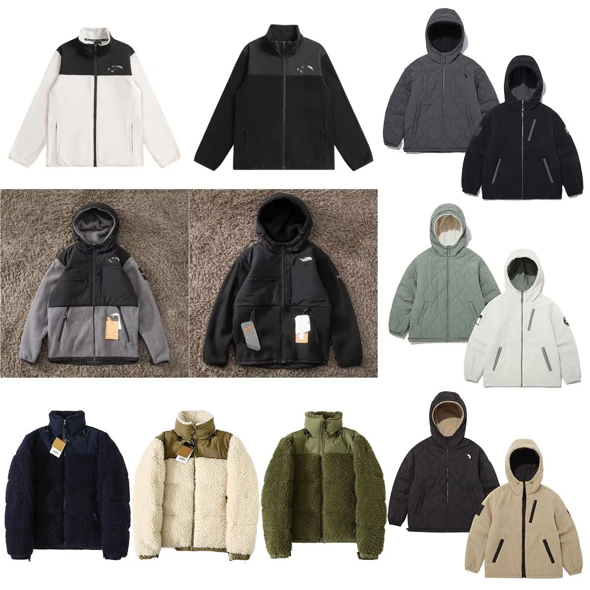 Designer masculino Menino Northe Facee Jackets Winter Puffer Sherpa Faux Shearling Outer;