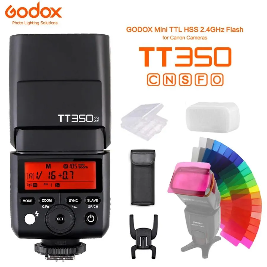 Accessoires Godox Mini Speedlite Tt350s Tt350n Tt350c Tt350o Tt350f Flash pour appareil photo Ttl Hss Gn36 pour appareil photo Canon Nikon Sony Fujifilm Olympus