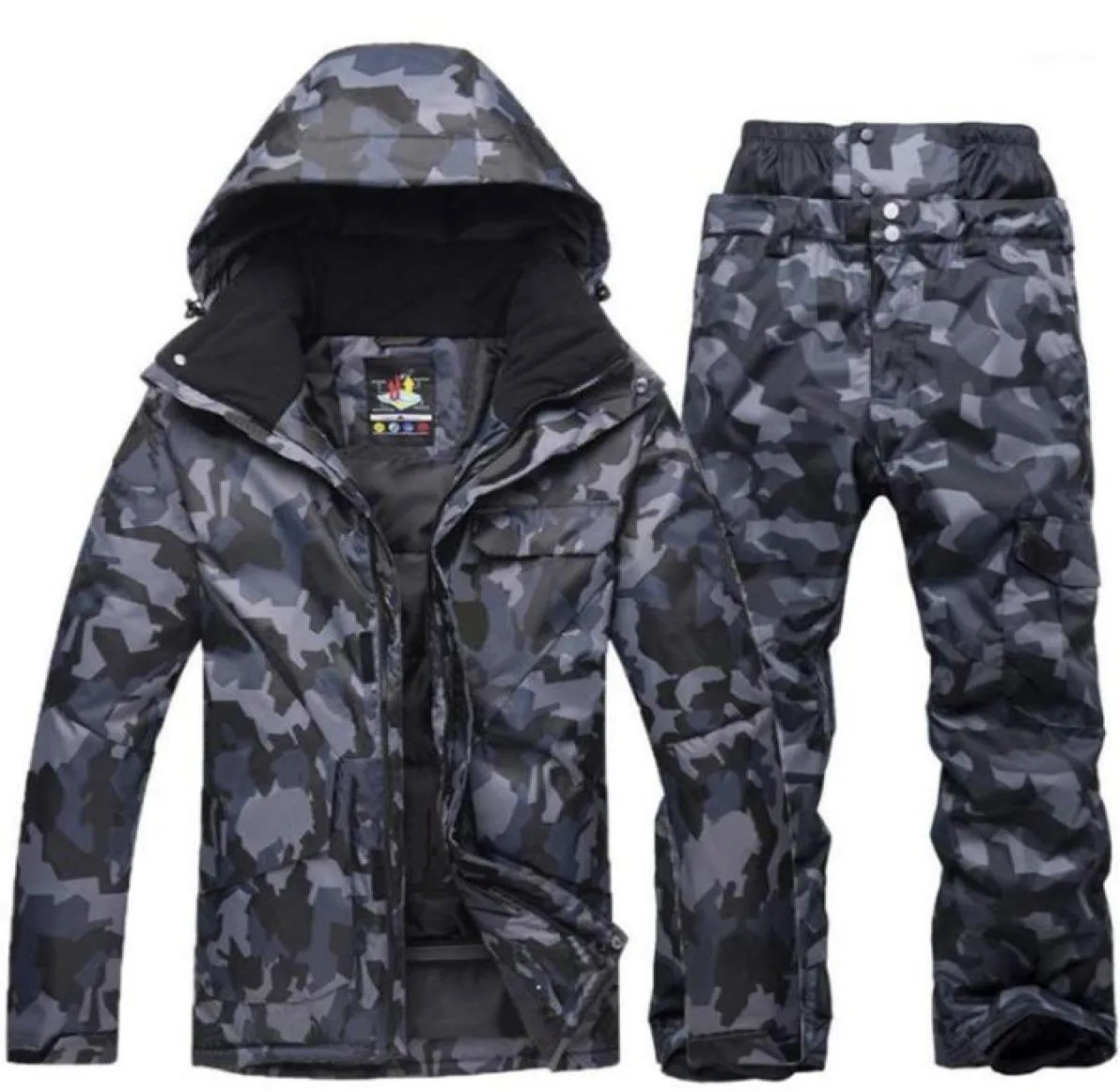 Nieuwe Heren Camouflage Skipak Waterdicht Ademend Snowboard Jas Winter Sneeuw Broek Past Mannelijke Skiën en Snowboarden Sets15628656