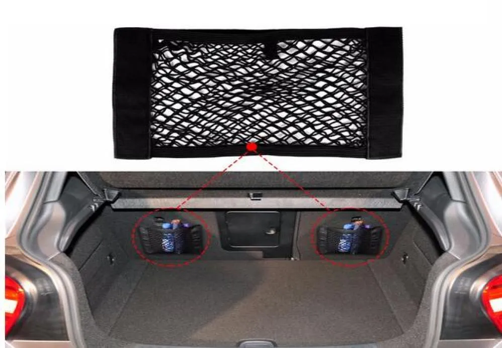 Universal Car Trunk Box Storage Bag Mesh Net Bag 40cm25cm Car Styling Bagage Holder Pocket Sticker Trunk Organizer9410784