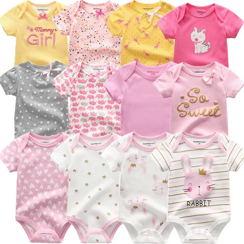 Bébé fille combinaison 6PcsLot Body Suit printemps été enfant en bas âge garçons barboteuse dessin animé né tenues vêtements pour bébés ensemble coton 240110