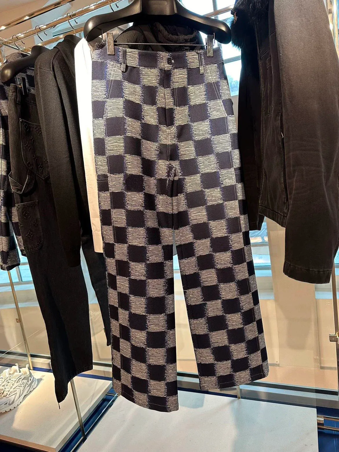 2024 dernier pantalon haut de gamme pour hommes de haute qualité à carreaux jacquard design taille américaine pantalon droit marque de luxe haut pantalon de créateur