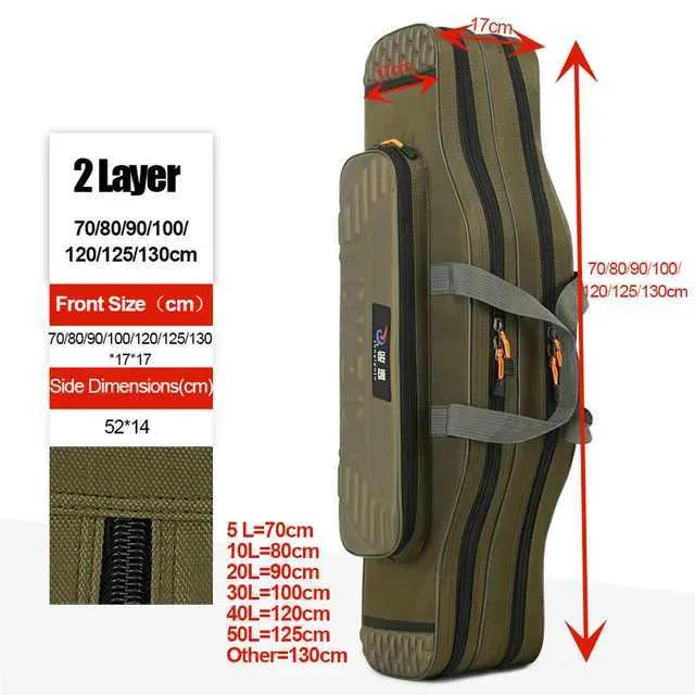 Outdoor Bags 70 130CM Fishing Tackle Bag 2 4 Layer Fishing Rod Carrier  Lightweight Large Capacity Waterproof Multifunctional Fishing Gear Bag From  Kaiser01, $19.4